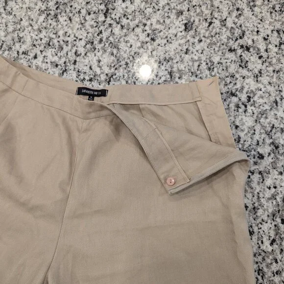 LAFAYETTE 148 100% Linen Wide Leg Pants 16 Tan Sand Women's - Picture 4 of 8